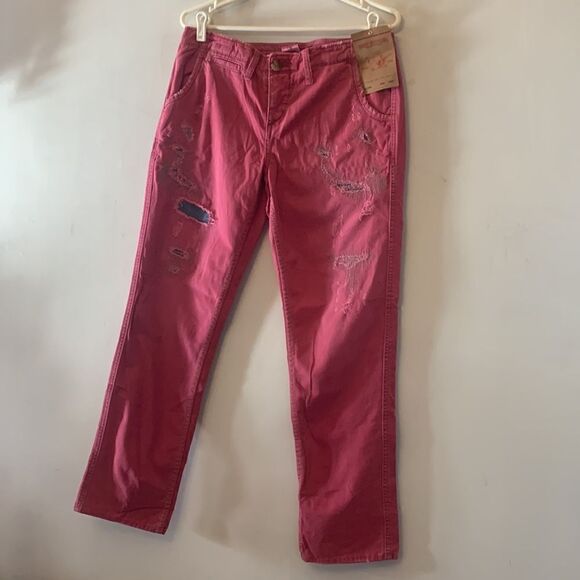 TRUE RELIGION JEANS Very berry Jordan pant Size 28 NWT - Picture 2 of 12